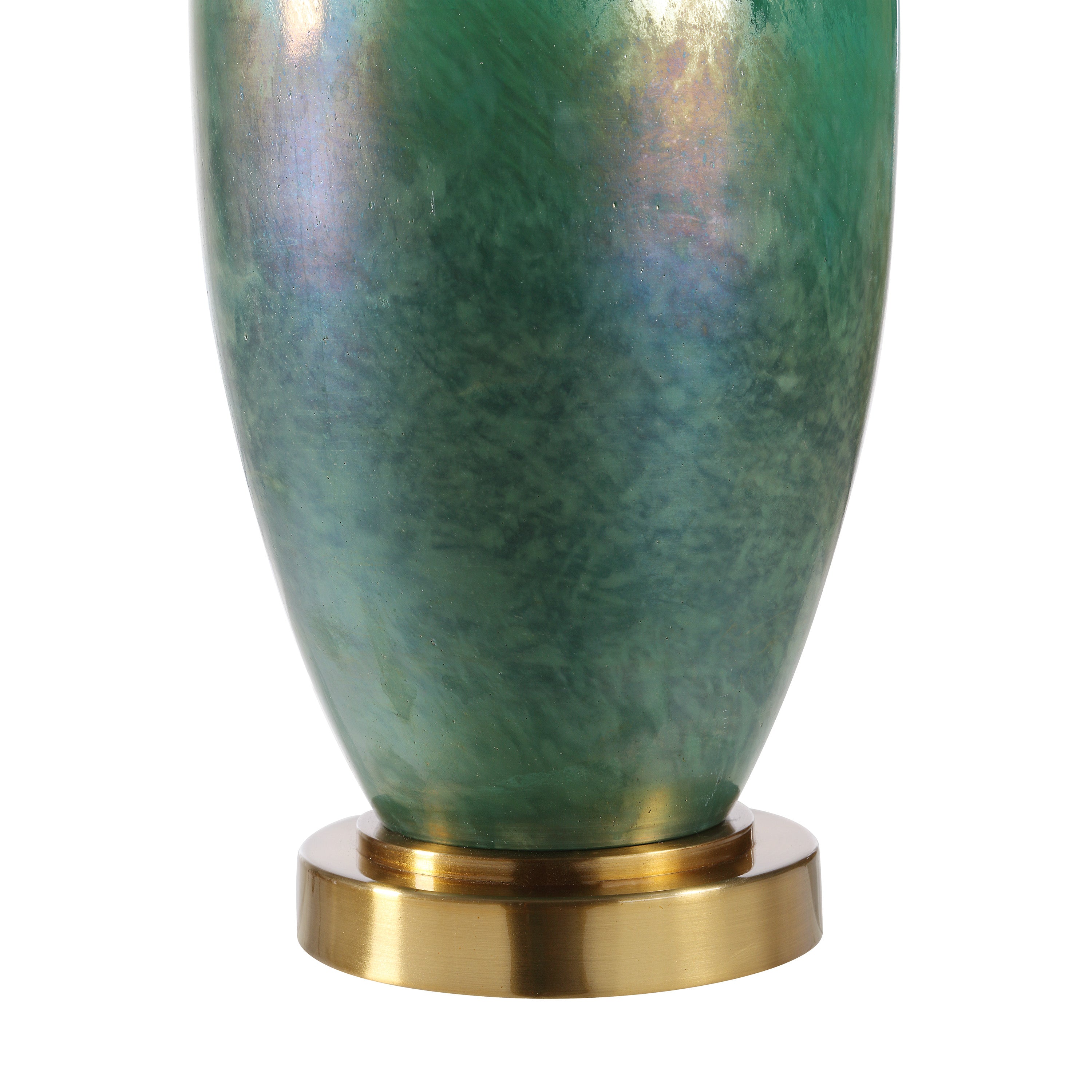 Wave 27.5" Green Ceramic Table Lamp-Table Lamp-DECOROLALA