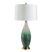 Wave 27.5" Green Ceramic Table Lamp-Table Lamp-DECOROLALA