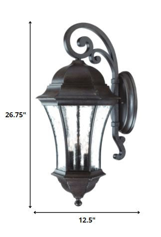 Waverly 3-Light Black Coral Wall Light-Outdoor Lighting-DECOROLALA
