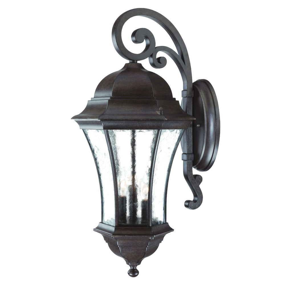 Waverly 3-Light Black Coral Wall Light-Outdoor Lighting-DECOROLALA