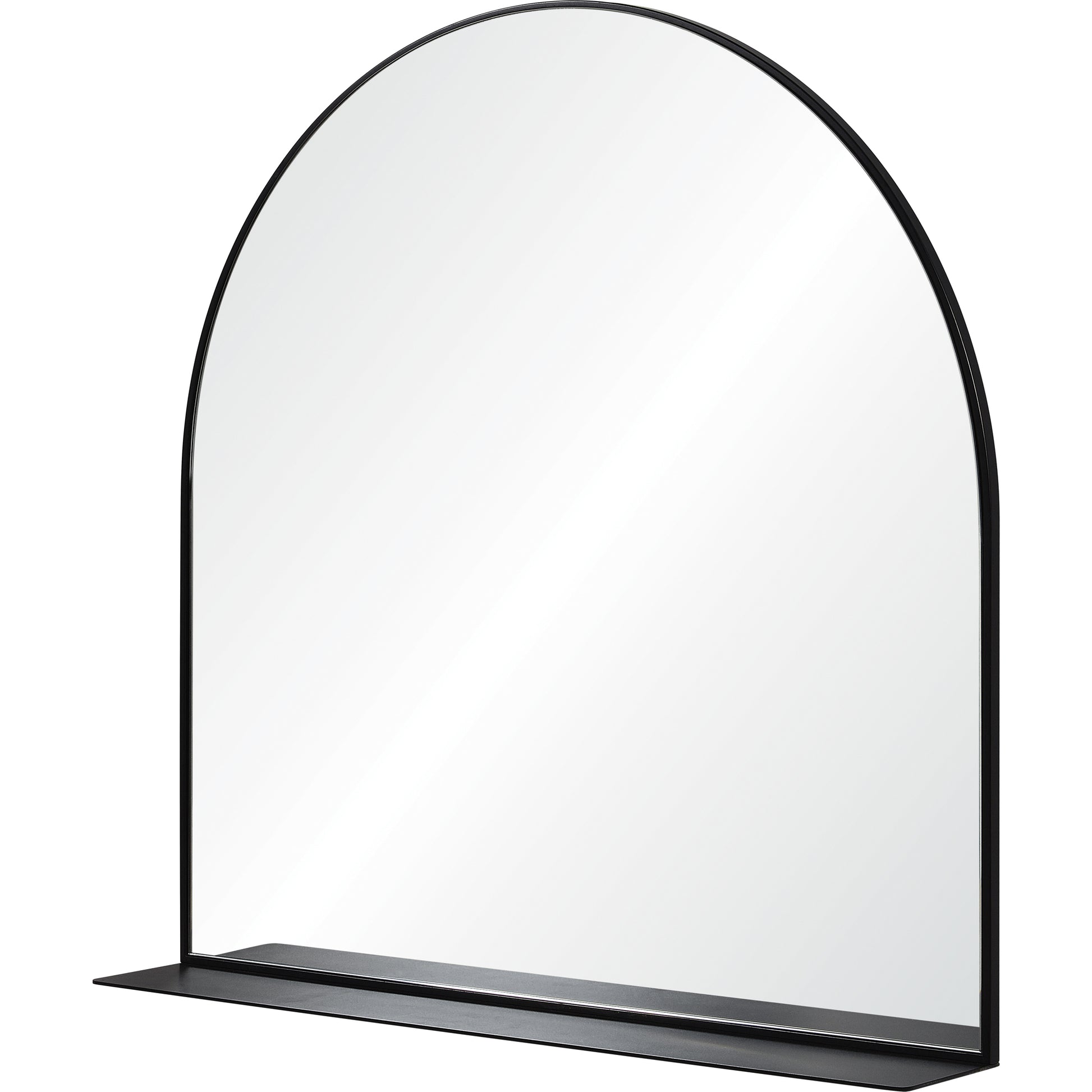 Wearstley 35" Tall Arch Wall Mirror, Black-Mirror-DECOROLALA