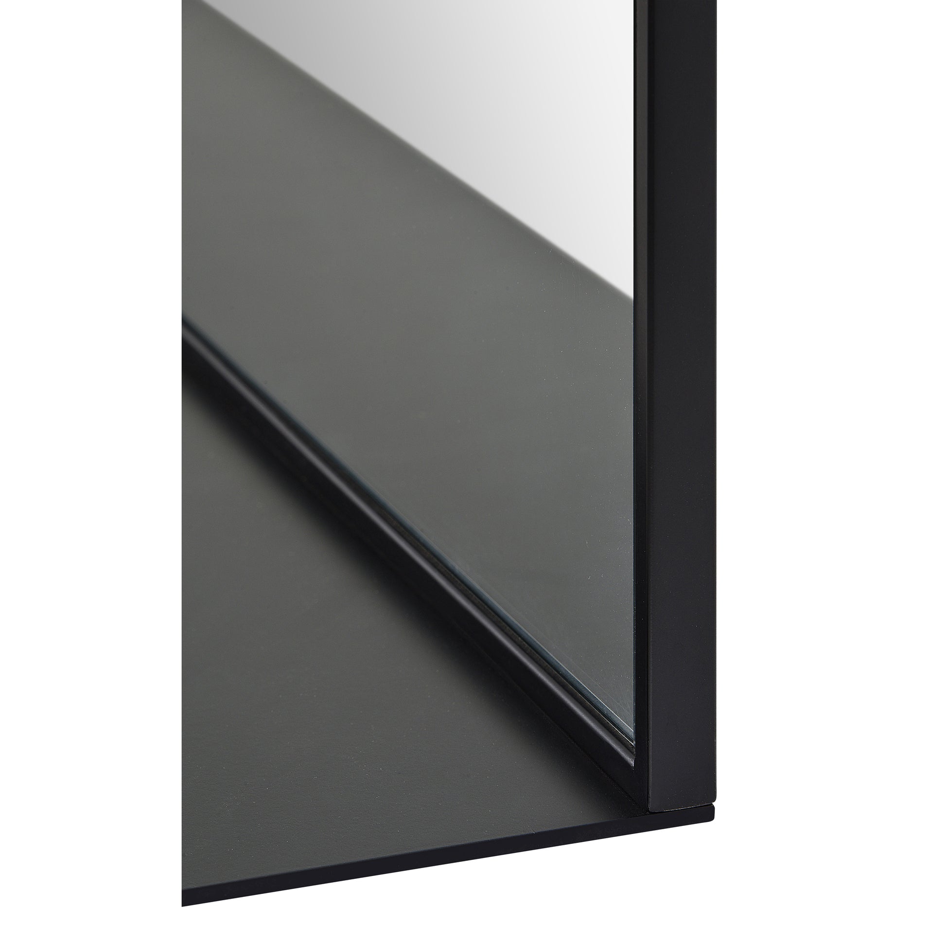 Wearstley 35" Tall Arch Wall Mirror, Black-Mirror-DECOROLALA