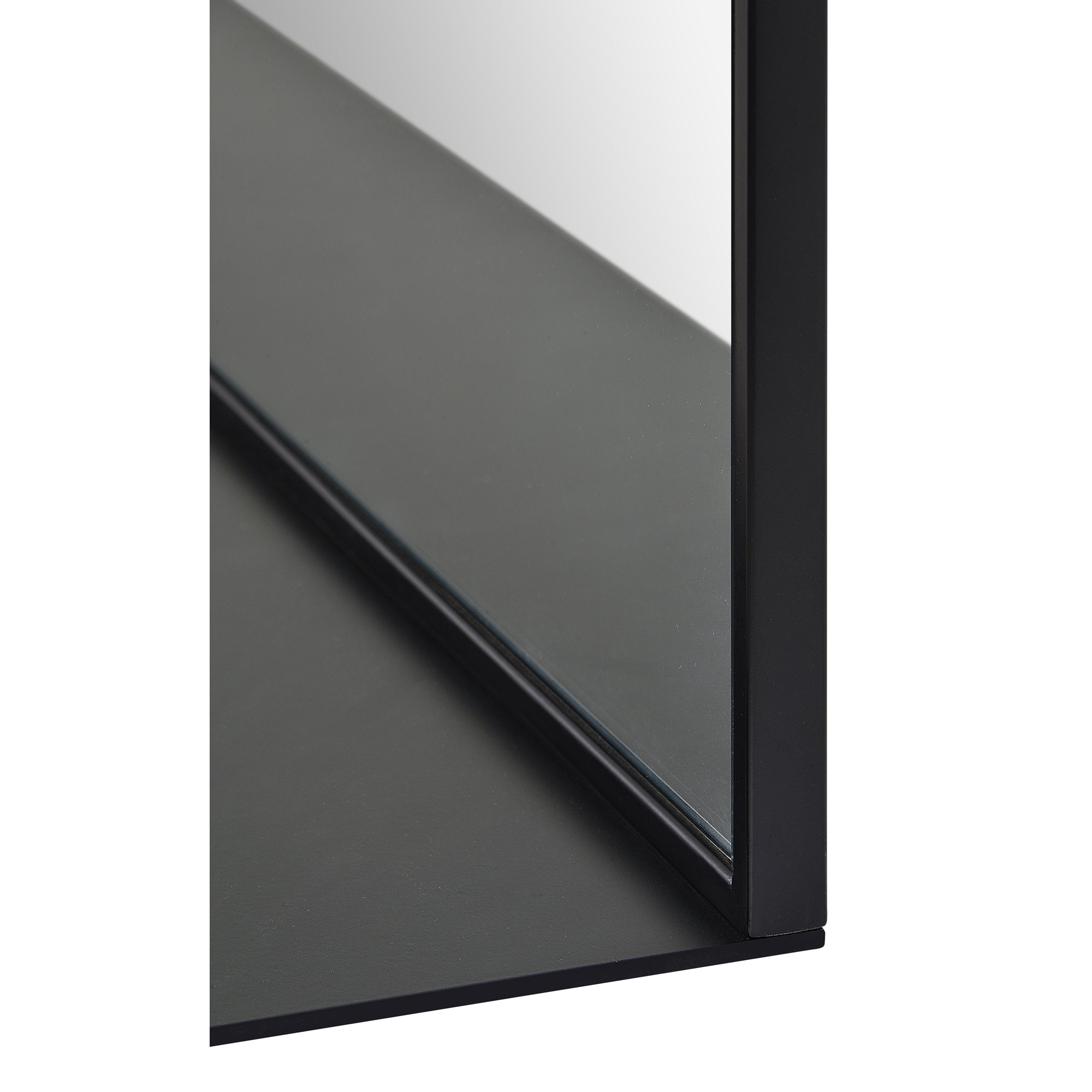 Wearstley 35" Tall Arch Wall Mirror, Black-Mirror-DECOROLALA
