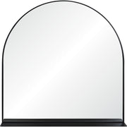 Wearstley 35" Tall Arch Wall Mirror, Black-Mirror-DECOROLALA