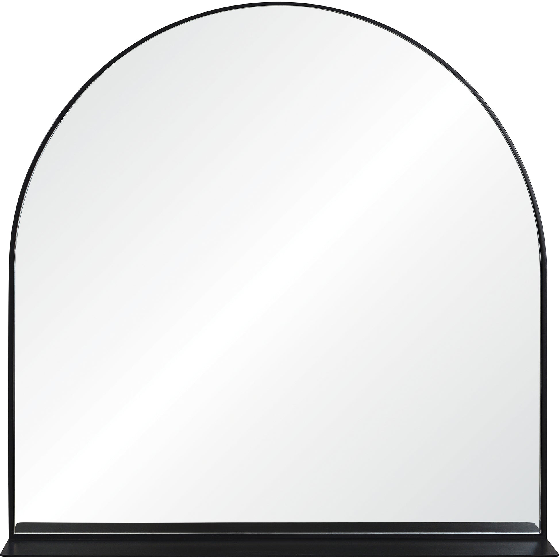Wearstley 35" Tall Arch Wall Mirror, Black-Mirror-DECOROLALA