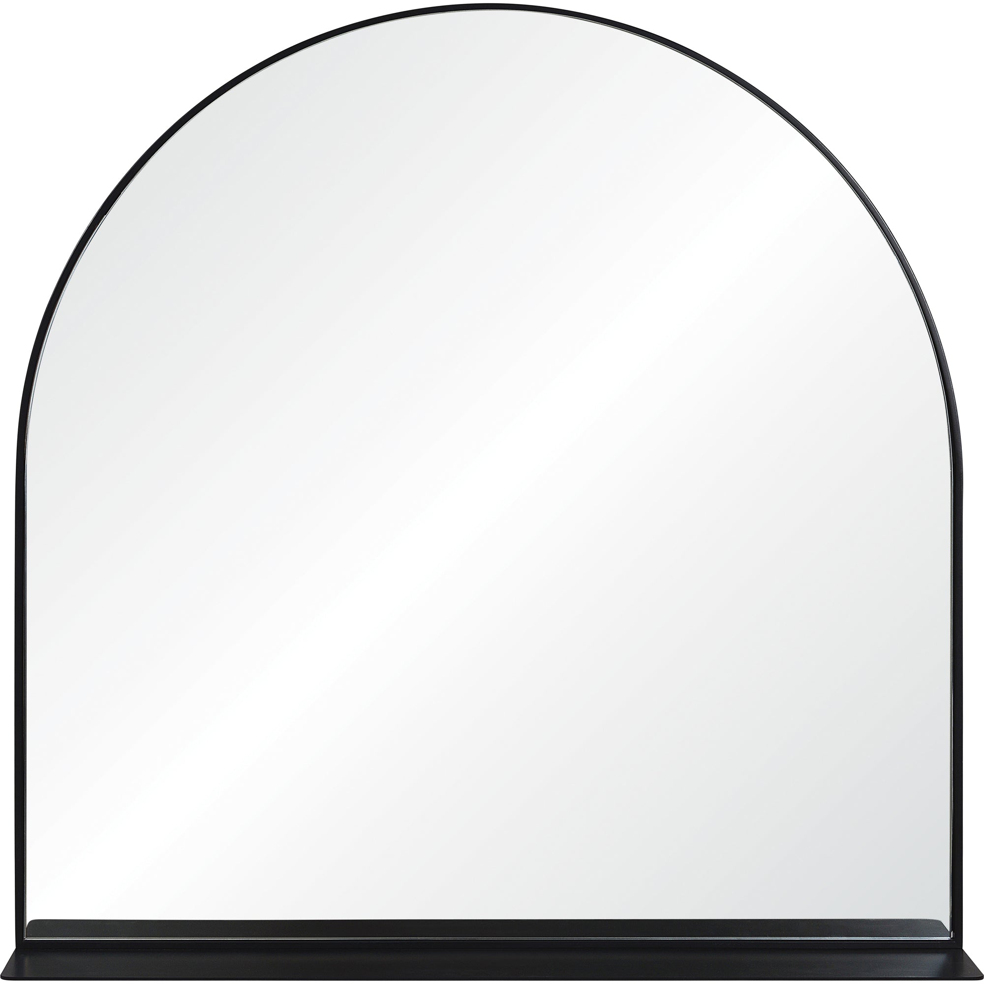 Wearstley 35" Tall Arch Wall Mirror, Black-Mirror-DECOROLALA