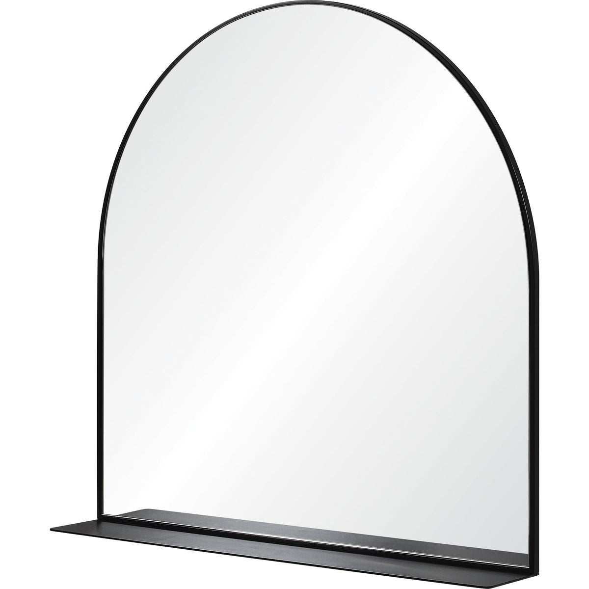 Wearstley 35" Tall Arch Wall Mirror, Black-Mirrors-DECOROLALA