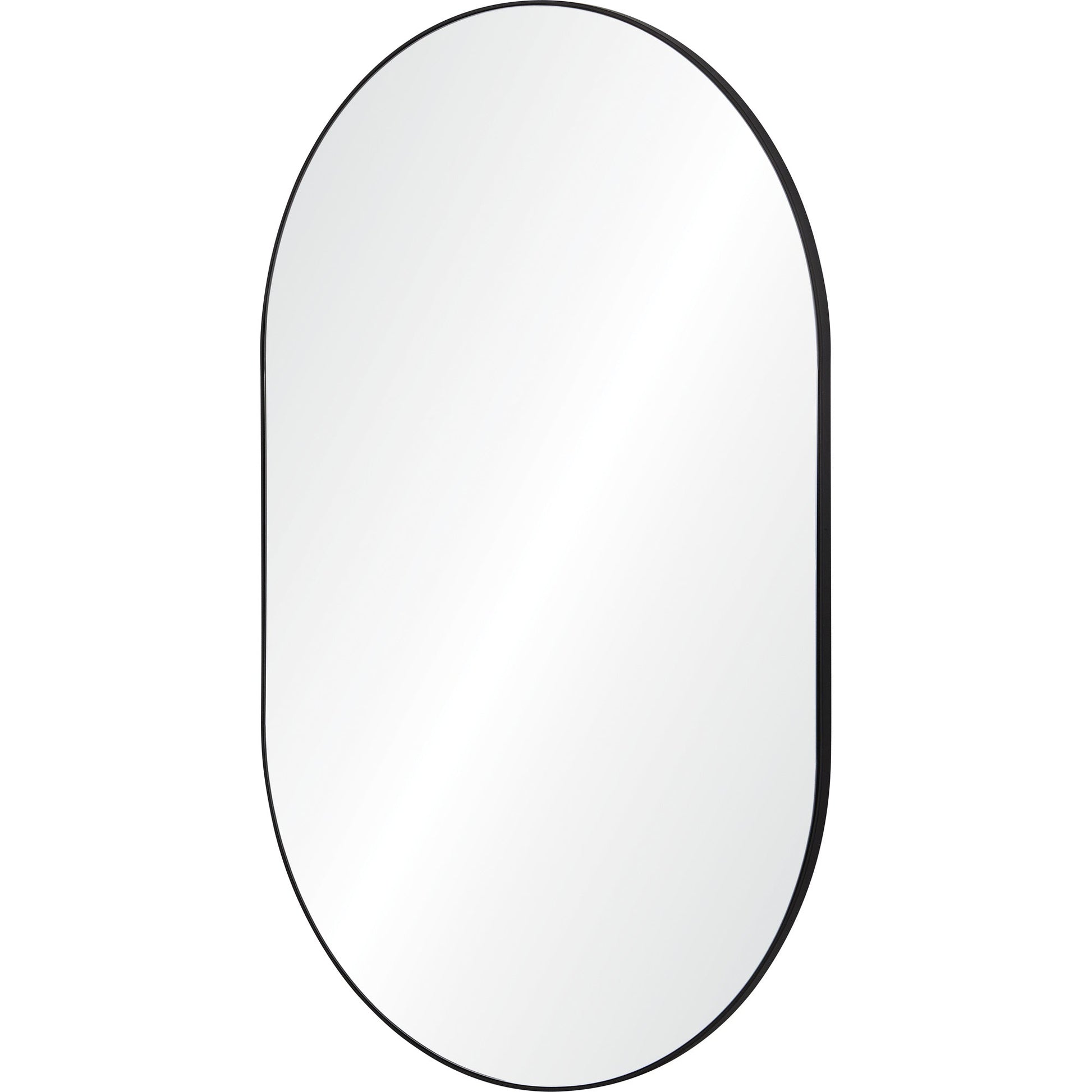 Webster 40" Tall Oval Wall Mirror, Black-Mirror-DECOROLALA