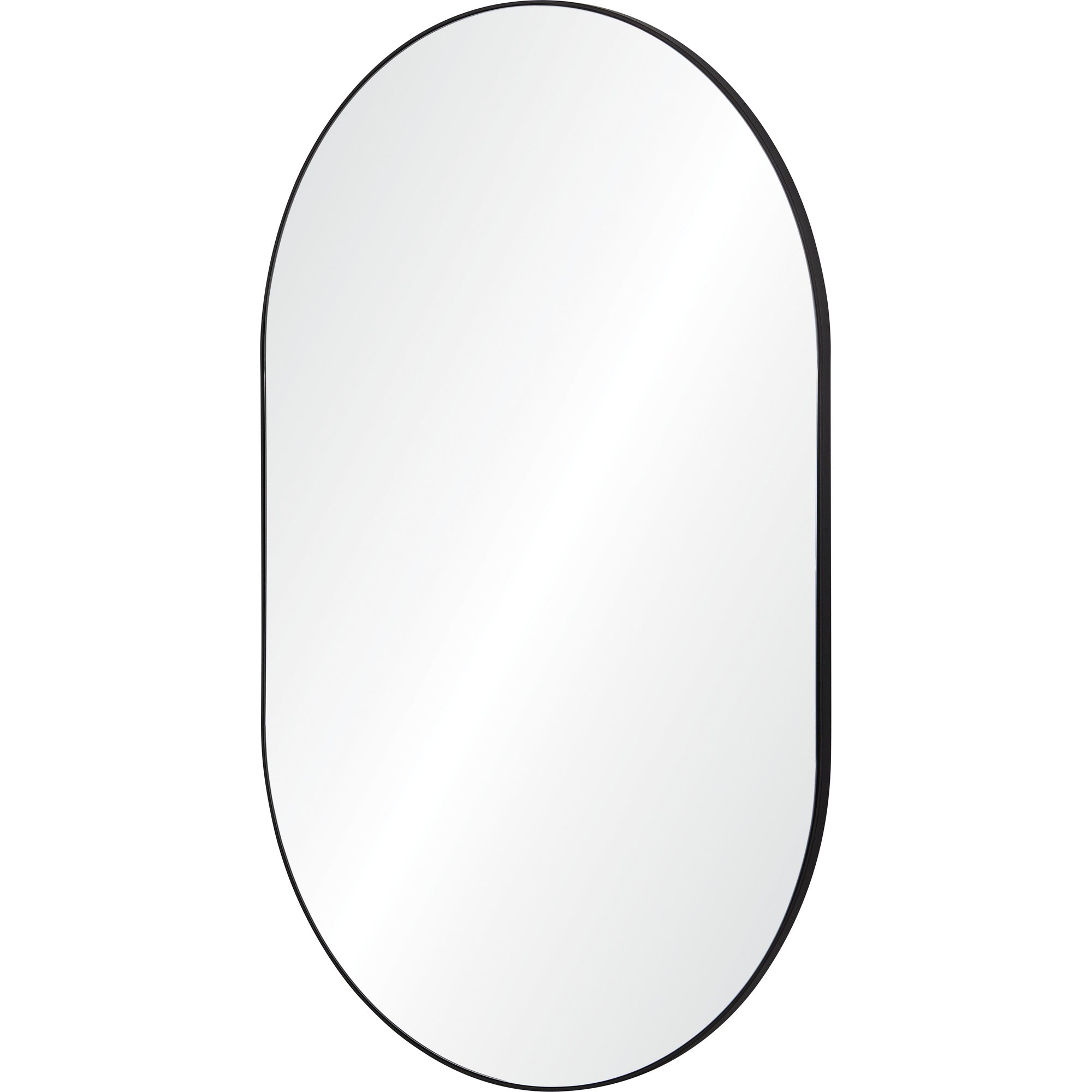 Webster 40" Tall Oval Wall Mirror, Black-Mirror-DECOROLALA
