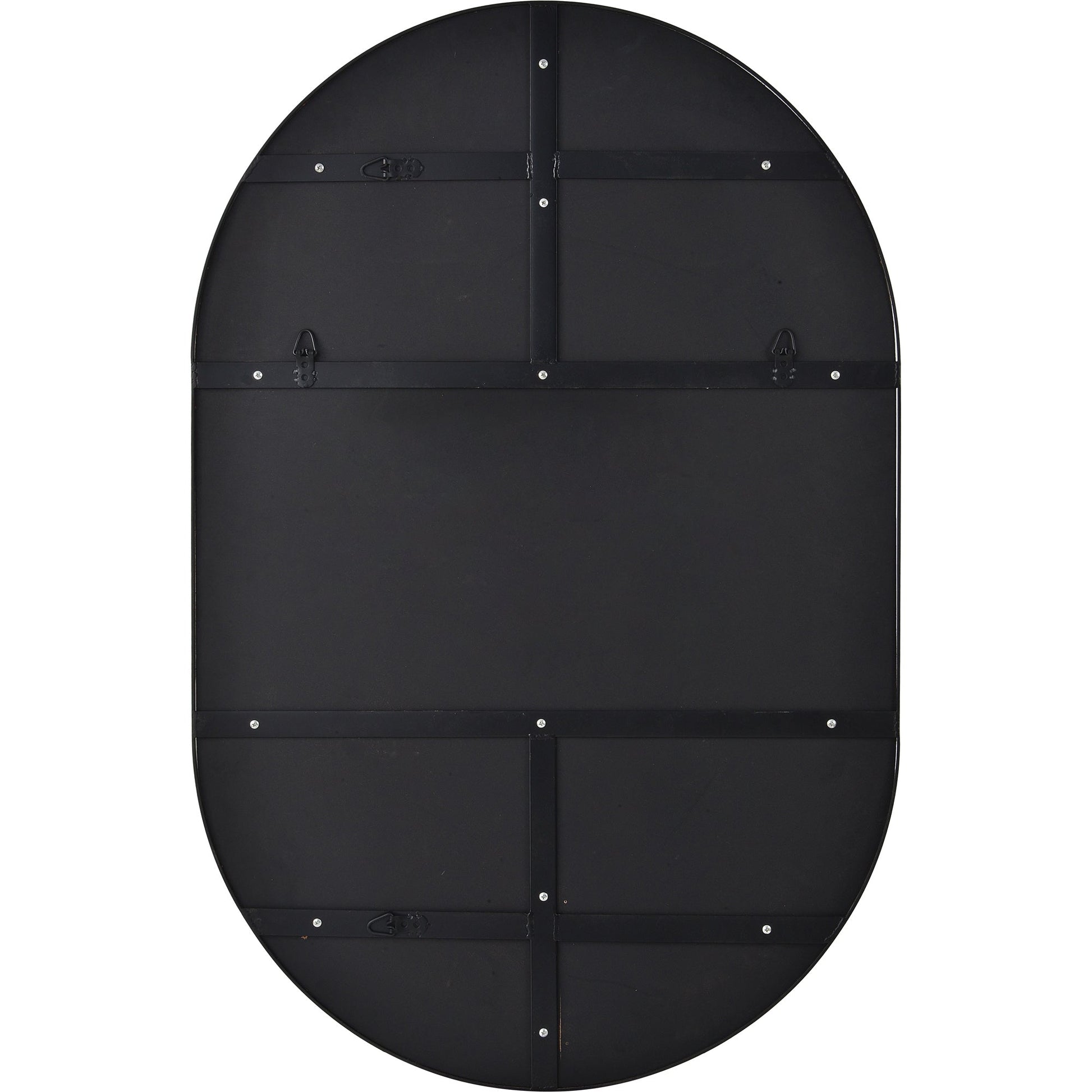 Webster 40" Tall Oval Wall Mirror, Black-Mirror-DECOROLALA