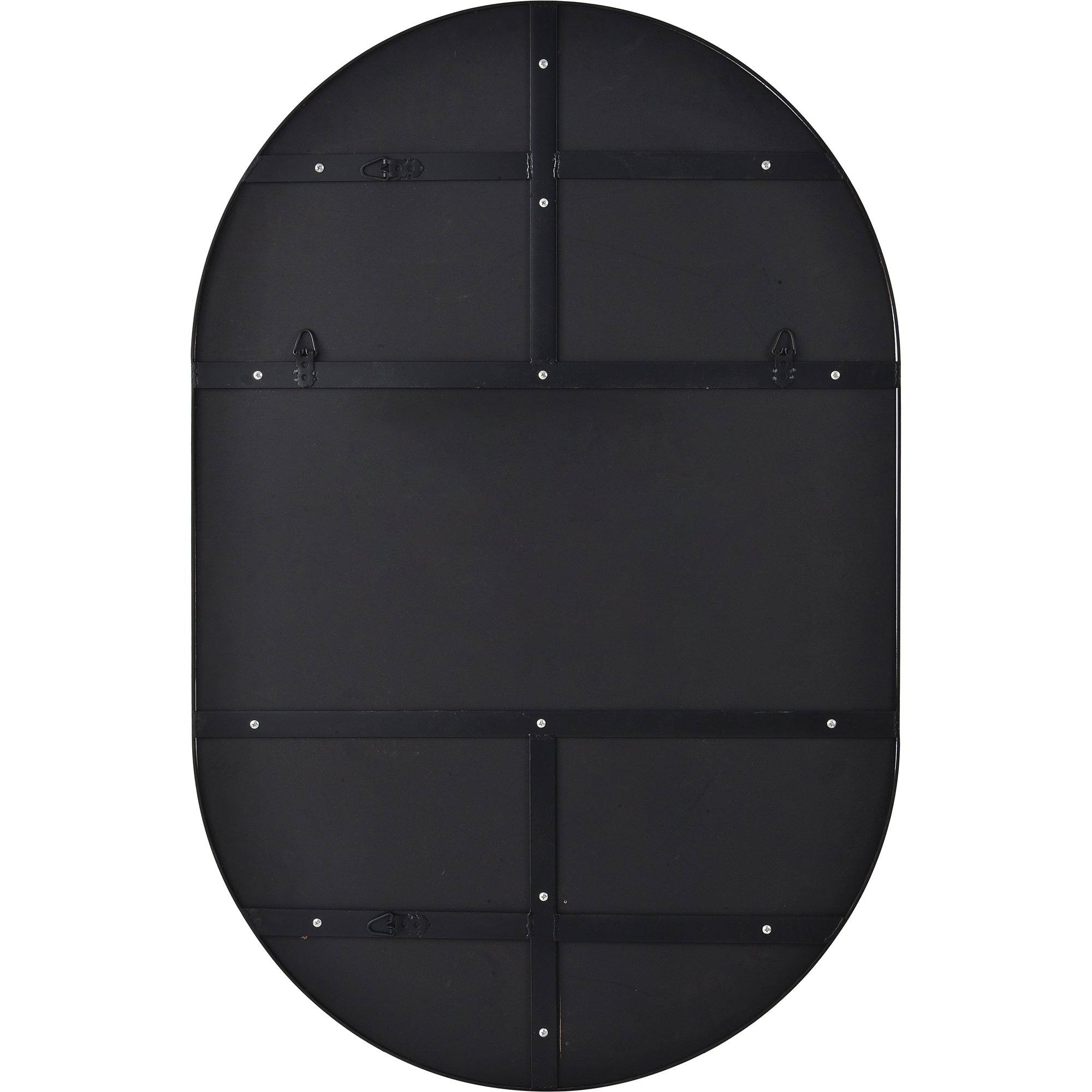Webster 40" Tall Oval Wall Mirror, Black-Mirror-DECOROLALA
