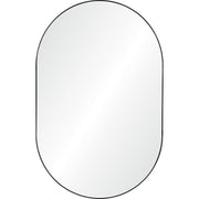 Webster 40" Tall Oval Wall Mirror, Black-Mirror-DECOROLALA