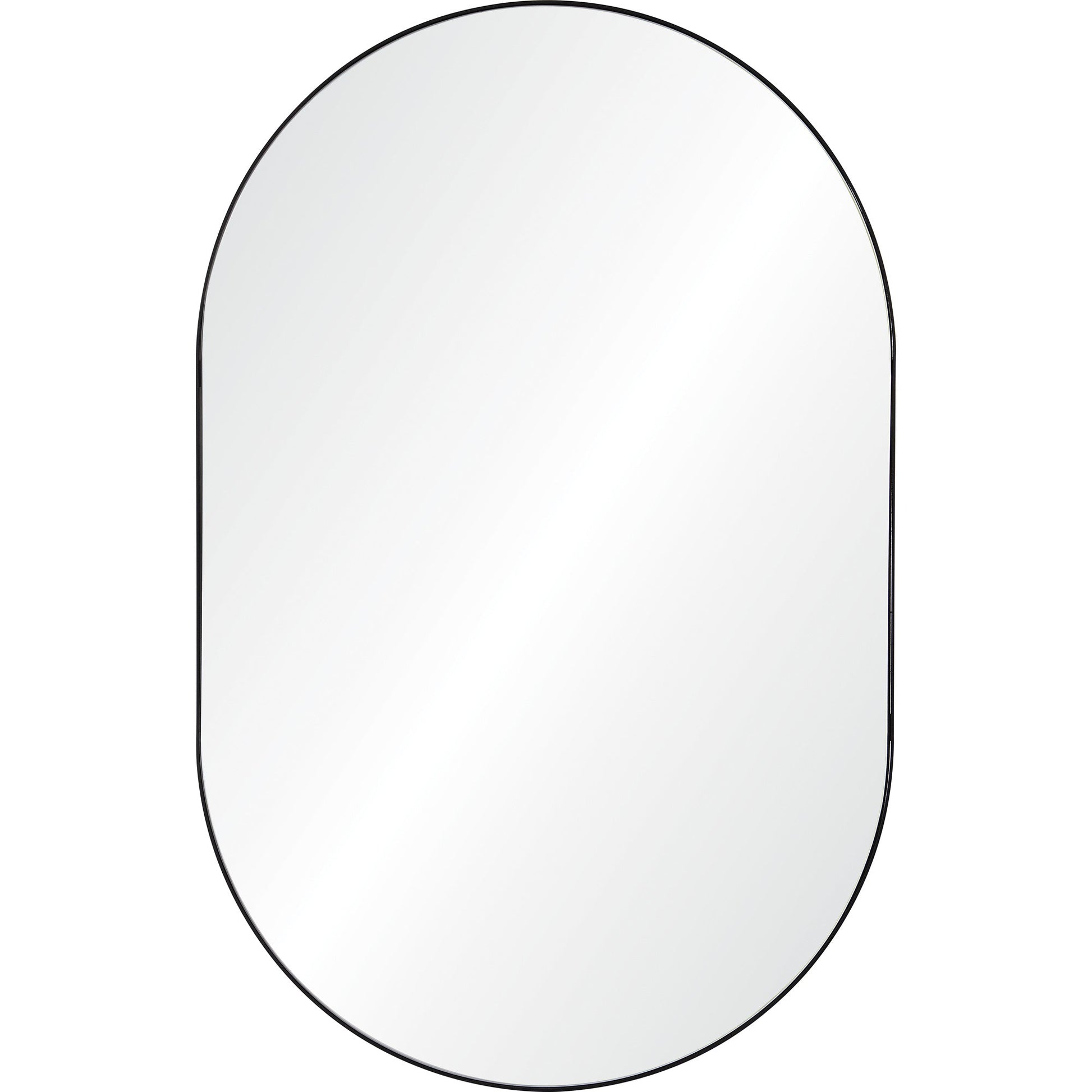 Webster 40" Tall Oval Wall Mirror, Black-Mirror-DECOROLALA