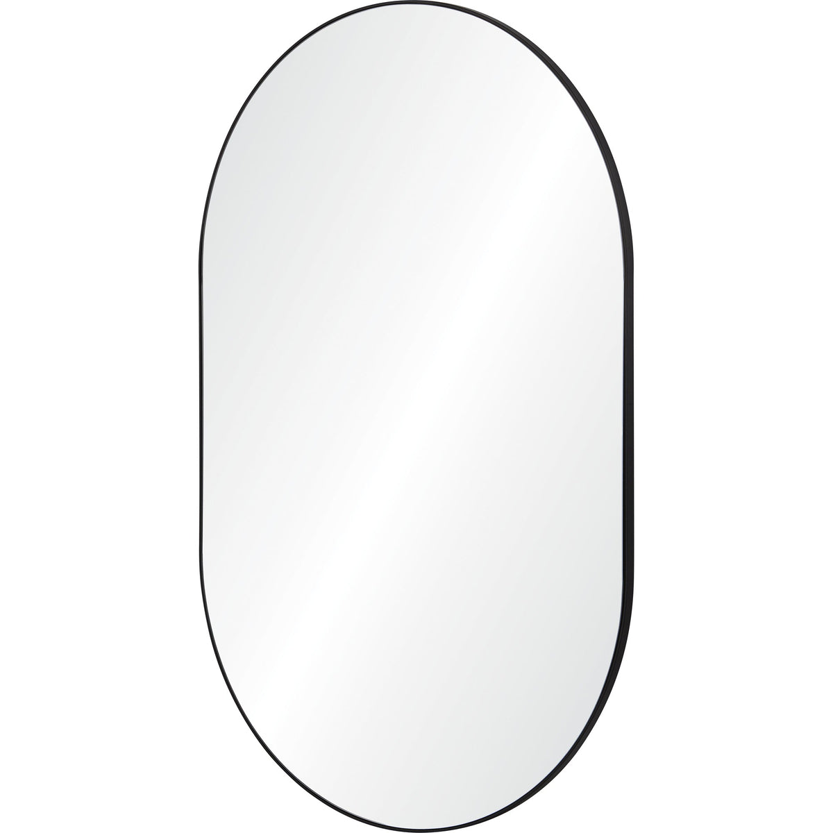 Webster 40" Tall Oval Wall Mirror, Black-Mirrors-DECOROLALA