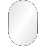 Webster 40" Tall Oval Wall Mirror, Black-Mirrors-DECOROLALA