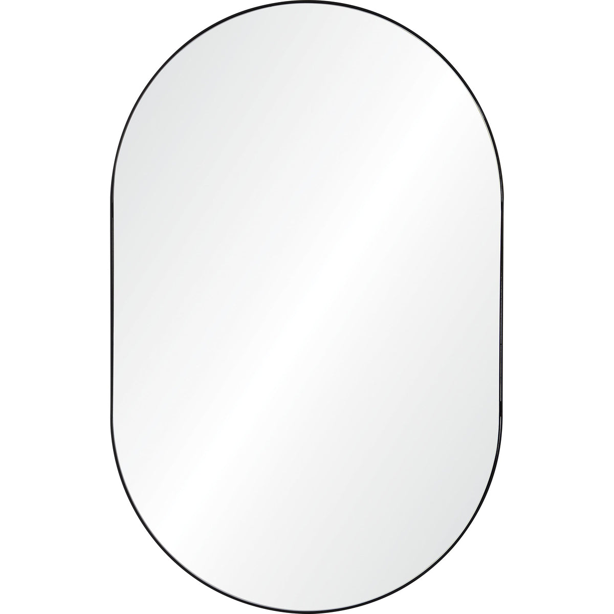 Webster 40" Tall Oval Wall Mirror, Black-Mirrors-DECOROLALA