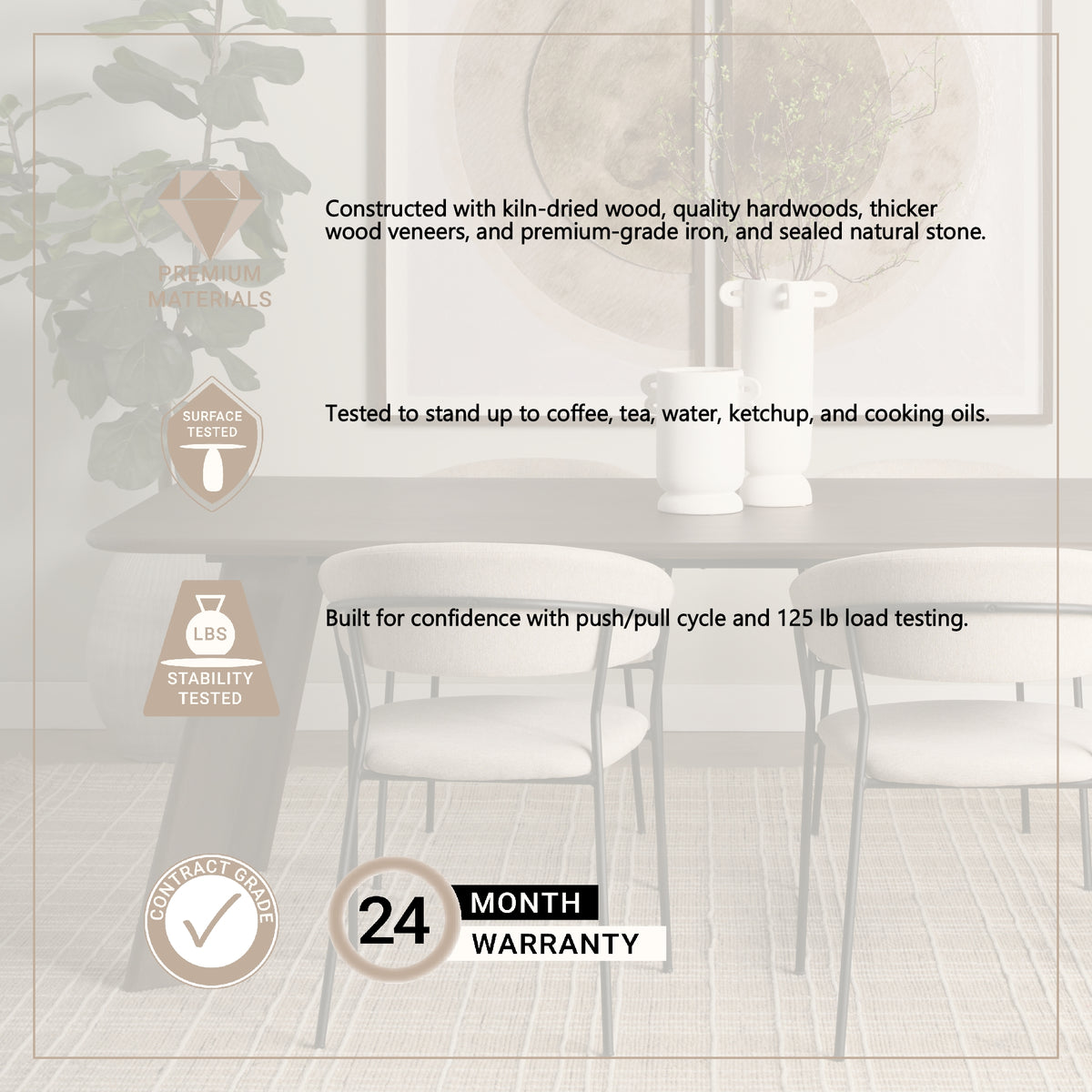 Welborn 84"L x 42"W Rectangular Dining Table | Modern | Wood | Seats 8-Dining Tables-DECOROLALA
