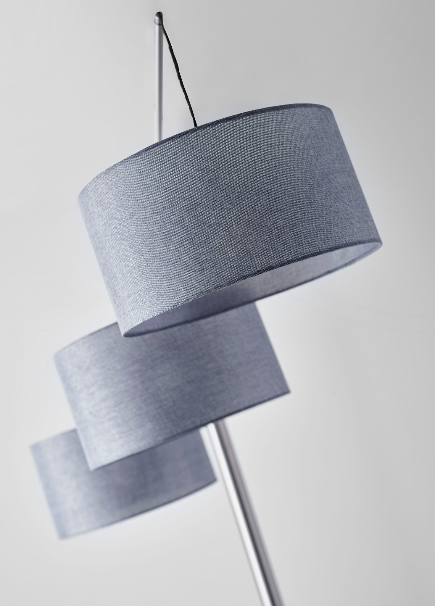 Wellington Arc Lamp - Black Marble Base Gray Shade-Lighting-DECOROLALA