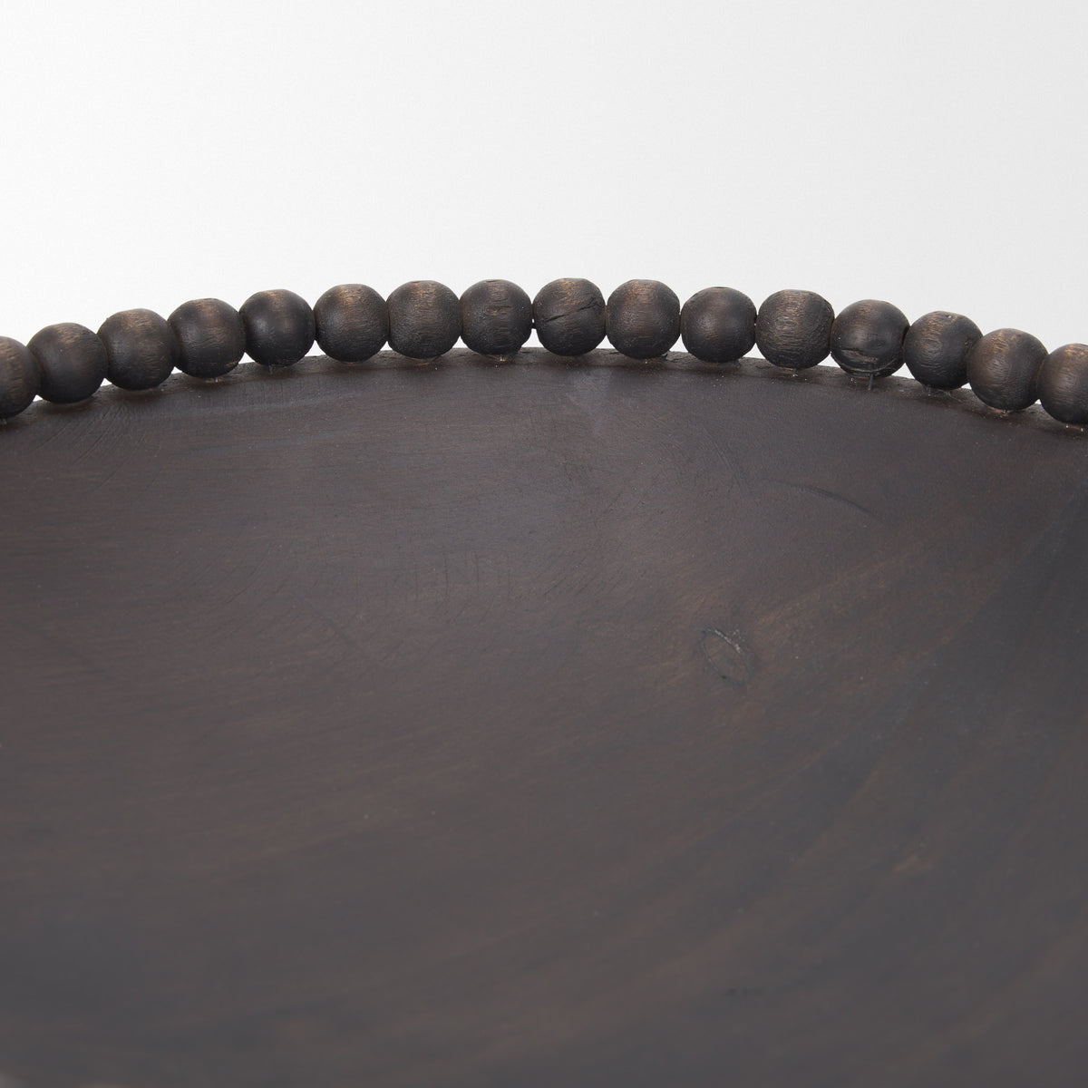 Wendell Dark Wood w/ Wood Beads Round Bowls-Bowls-DECOROLALA