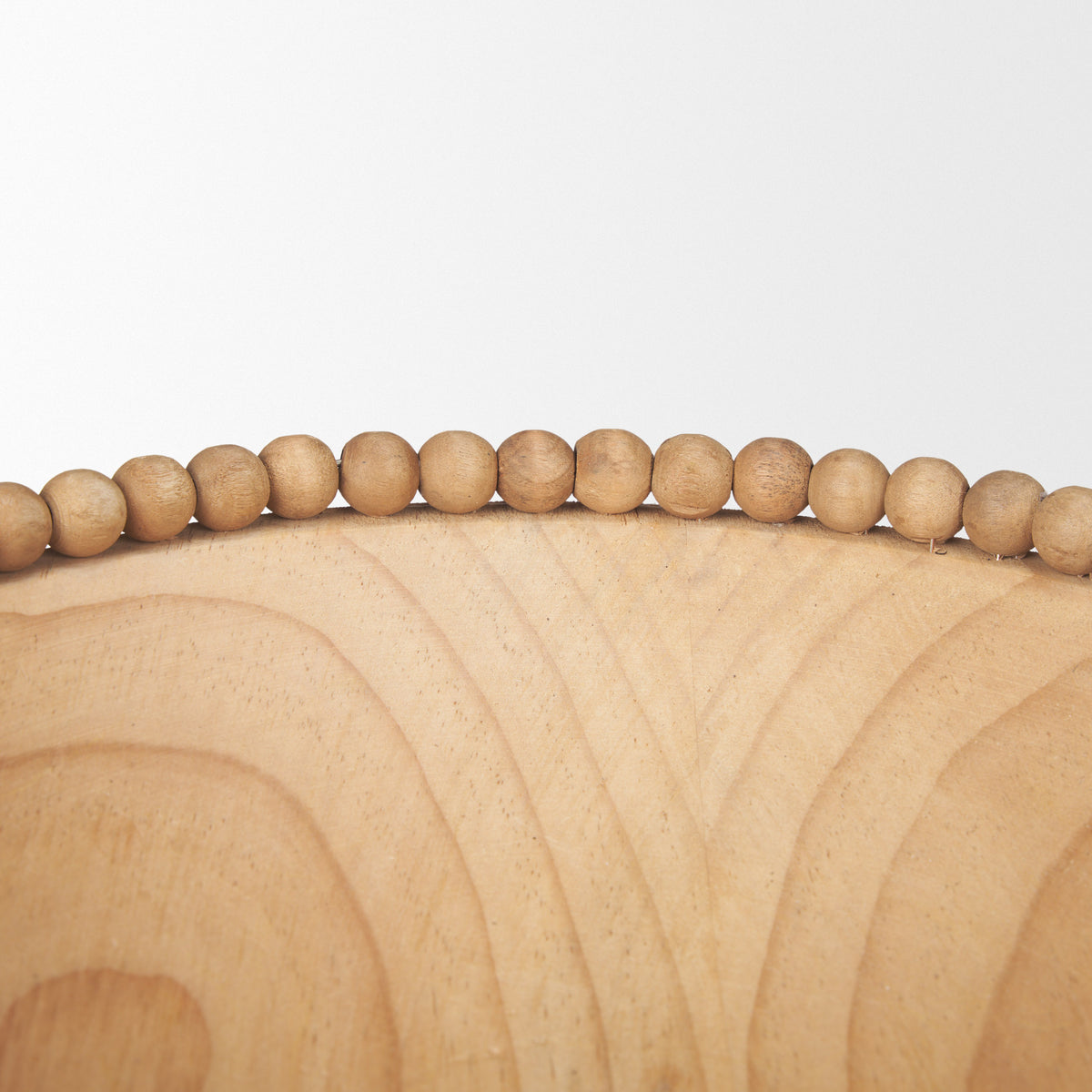 Wendell Dark Wood w/ Wood Beads Round Bowls-Bowls-DECOROLALA