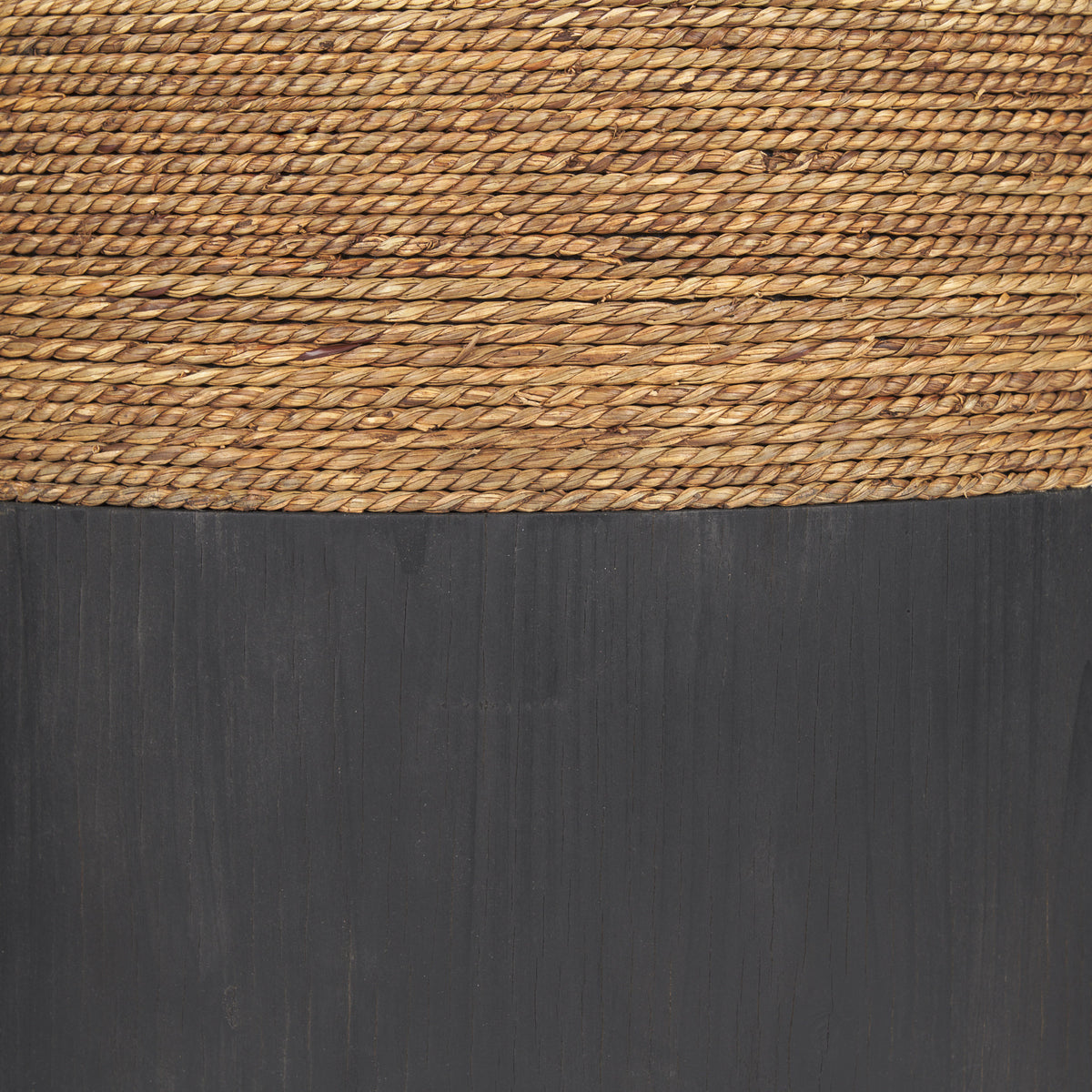 Wenopa Matte Black Wood w/ Natural Jute Accent Tables-Accent Tables-DECOROLALA