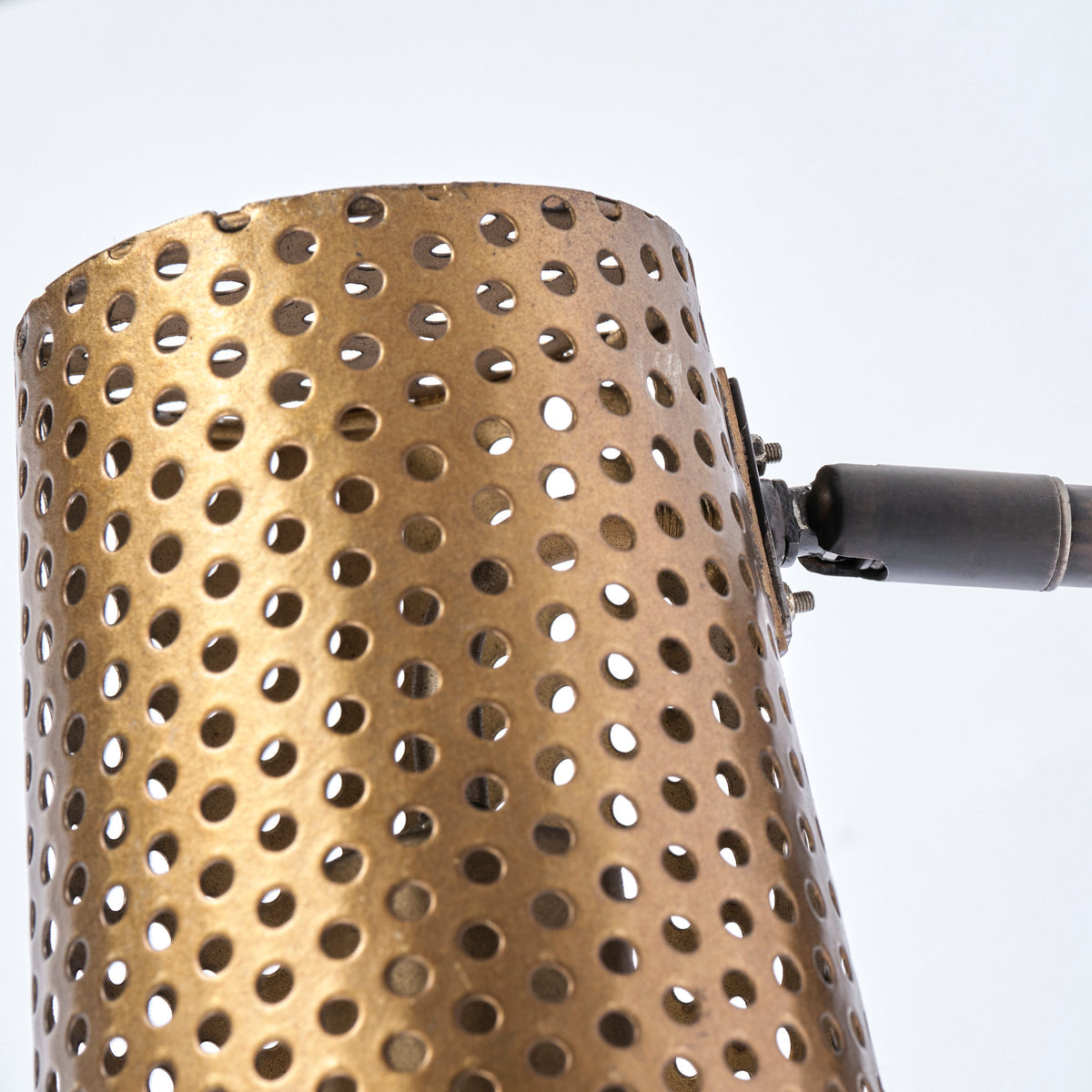 Wesley I 11x10.2 Gold Toned Perforated Metal Cone Wall Sconce-Wall Sconces-DECOROLALA