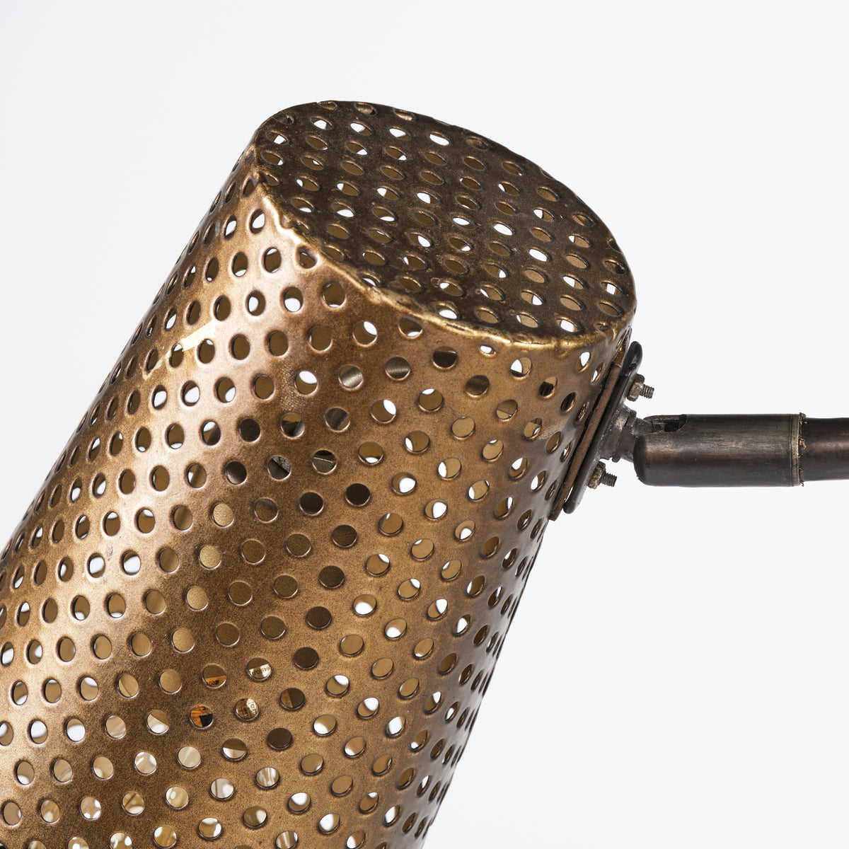 Wesley II (22.4"H) Gold/Black Perforated Metal Shade Table Lamp-Table Lamps-DECOROLALA
