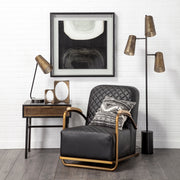 Wesley II (22.4"H) Gold/Black Perforated Metal Shade Table Lamp-Table Lamps-DECOROLALA