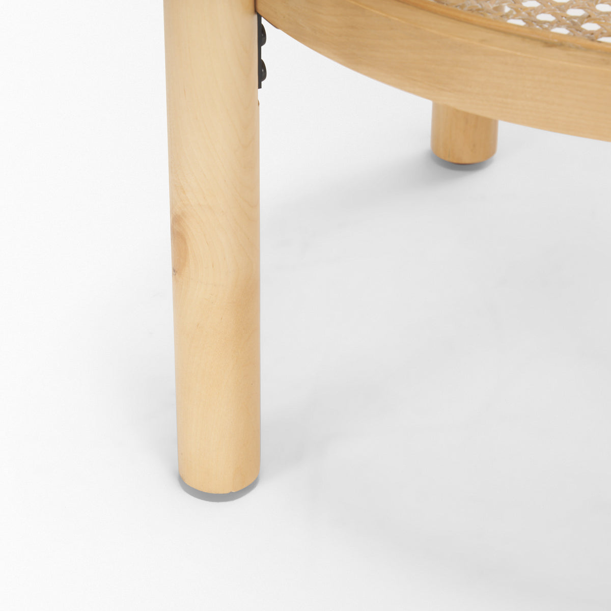 Weslyn Solid Light Brown Wood and Glass Top w/ Cane Side Table-End and Side Tables-DECOROLALA