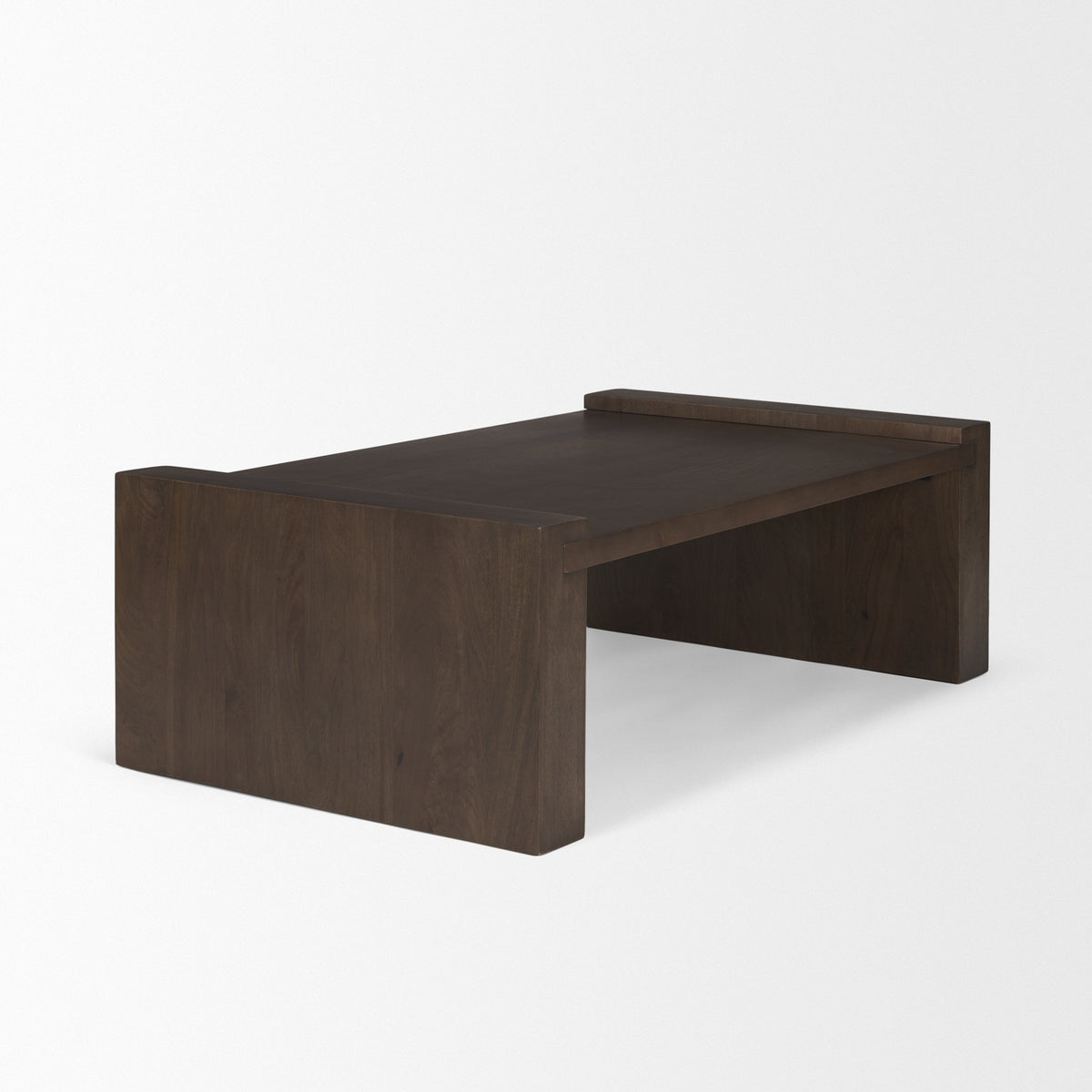 Wesson Dark Brown Wooden Rectangular Coffee Table-Coffee Tables-DECOROLALA