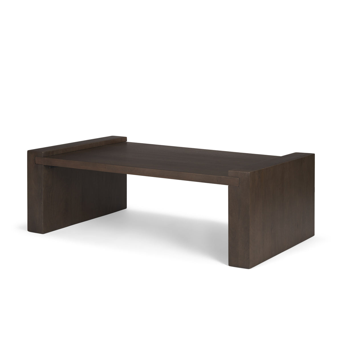 Wesson Dark Brown Wooden Rectangular Coffee Table-Coffee Tables-DECOROLALA
