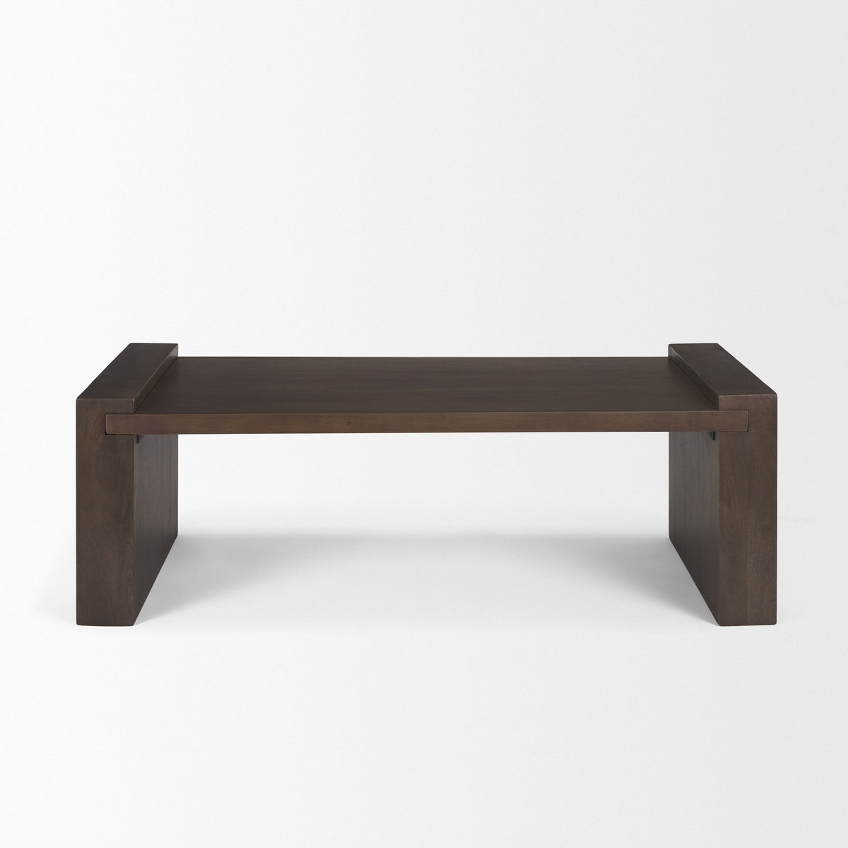 Wesson Dark Brown Wooden Rectangular Coffee Table-Coffee Tables-DECOROLALA