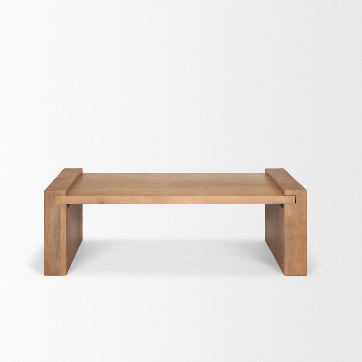 Wesson Dark Brown Wooden Rectangular Coffee Table-Coffee Tables-DECOROLALA