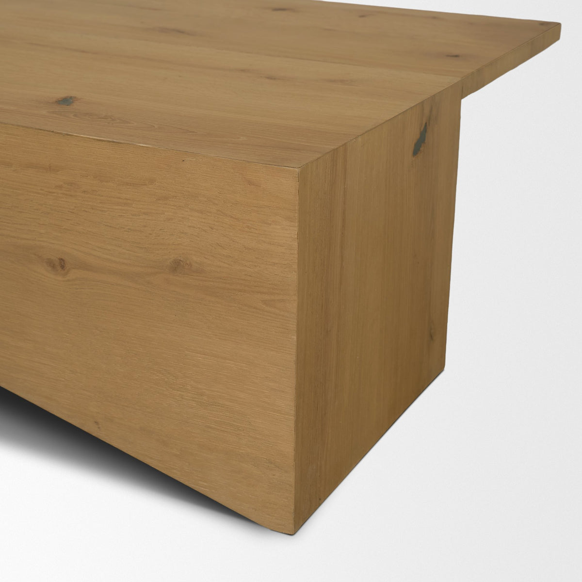 West 55L x 32W x 14H Medium Brown Wooden Angled Coffee Table-Coffee Tables-DECOROLALA