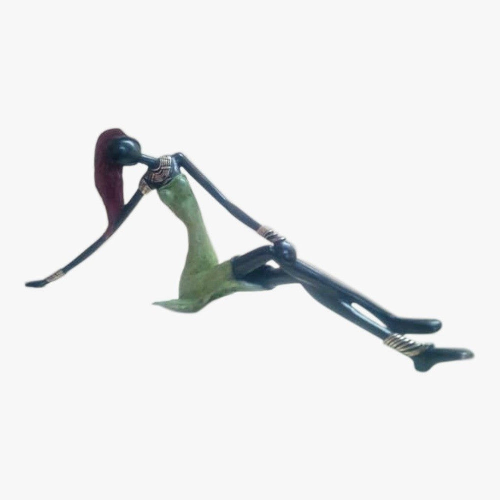 West African Vintage Hand Cast Bronze Stylized Female Figurine from Burkina Faso-Sculptures-DECOROLALA