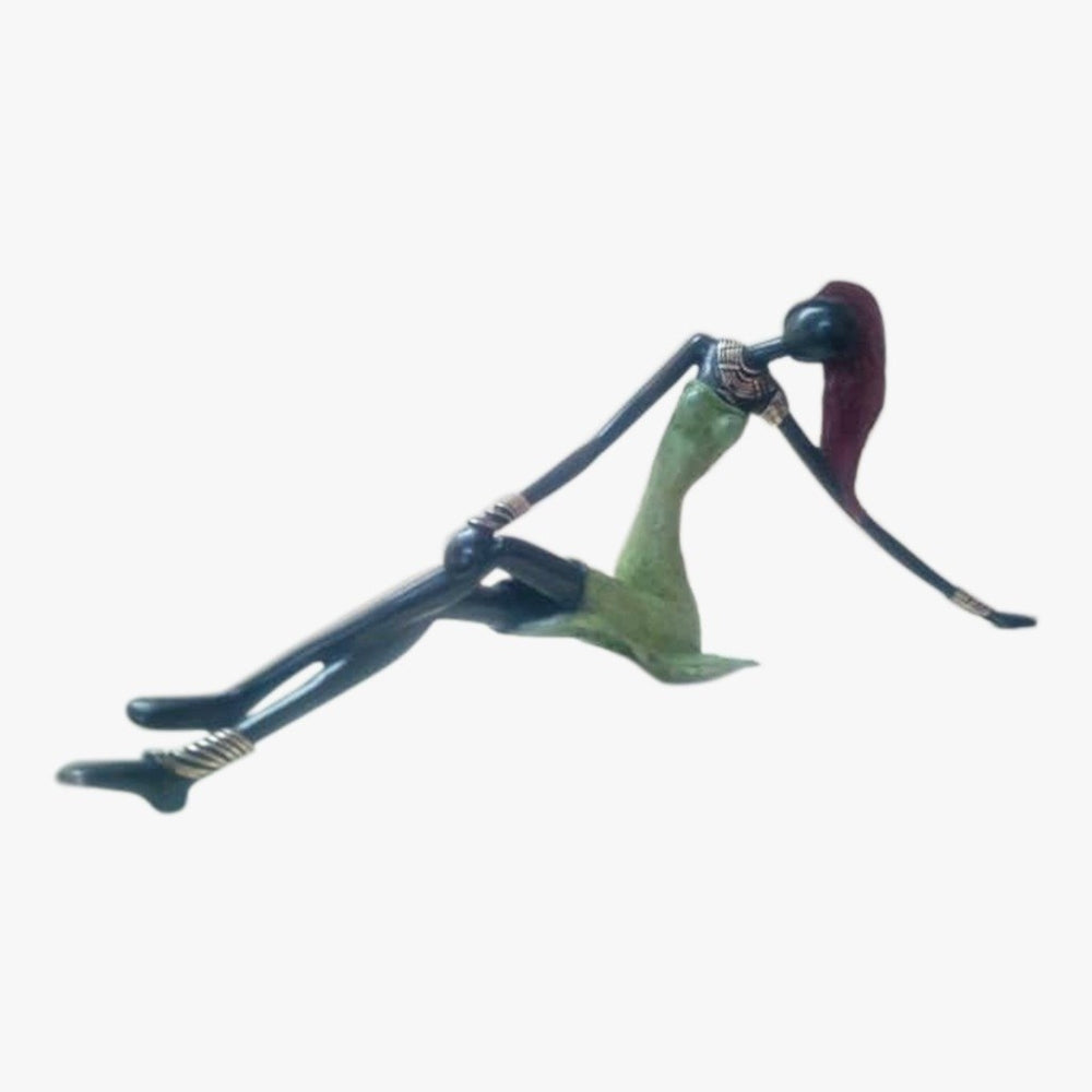 West African Vintage Hand Cast Bronze Stylized Female Figurine from Burkina Faso-Sculptures-DECOROLALA