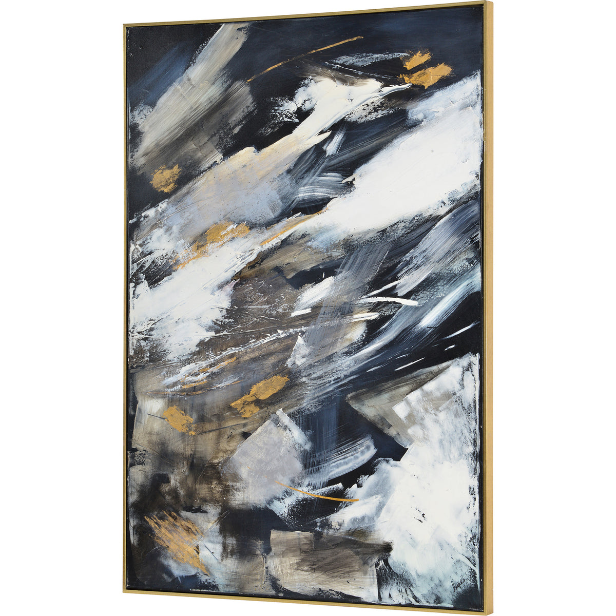 Westmount 40" Wide Canvas Art, Gold-Canvas Prints-DECOROLALA