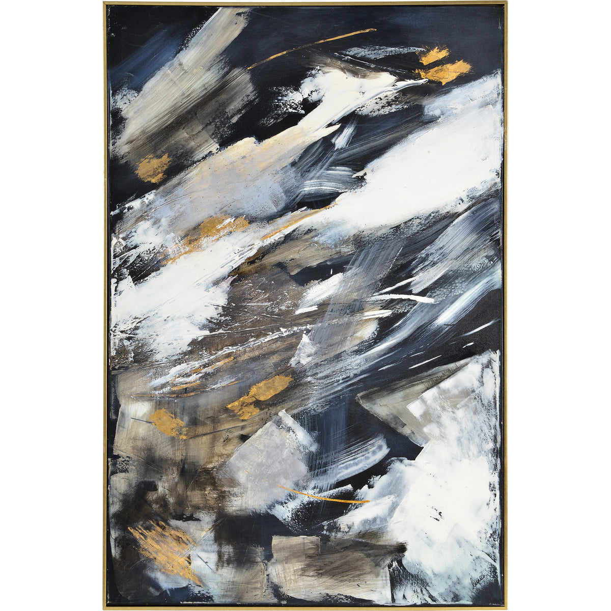 Westmount 40" Wide Canvas Art, Gold-Canvas Prints-DECOROLALA