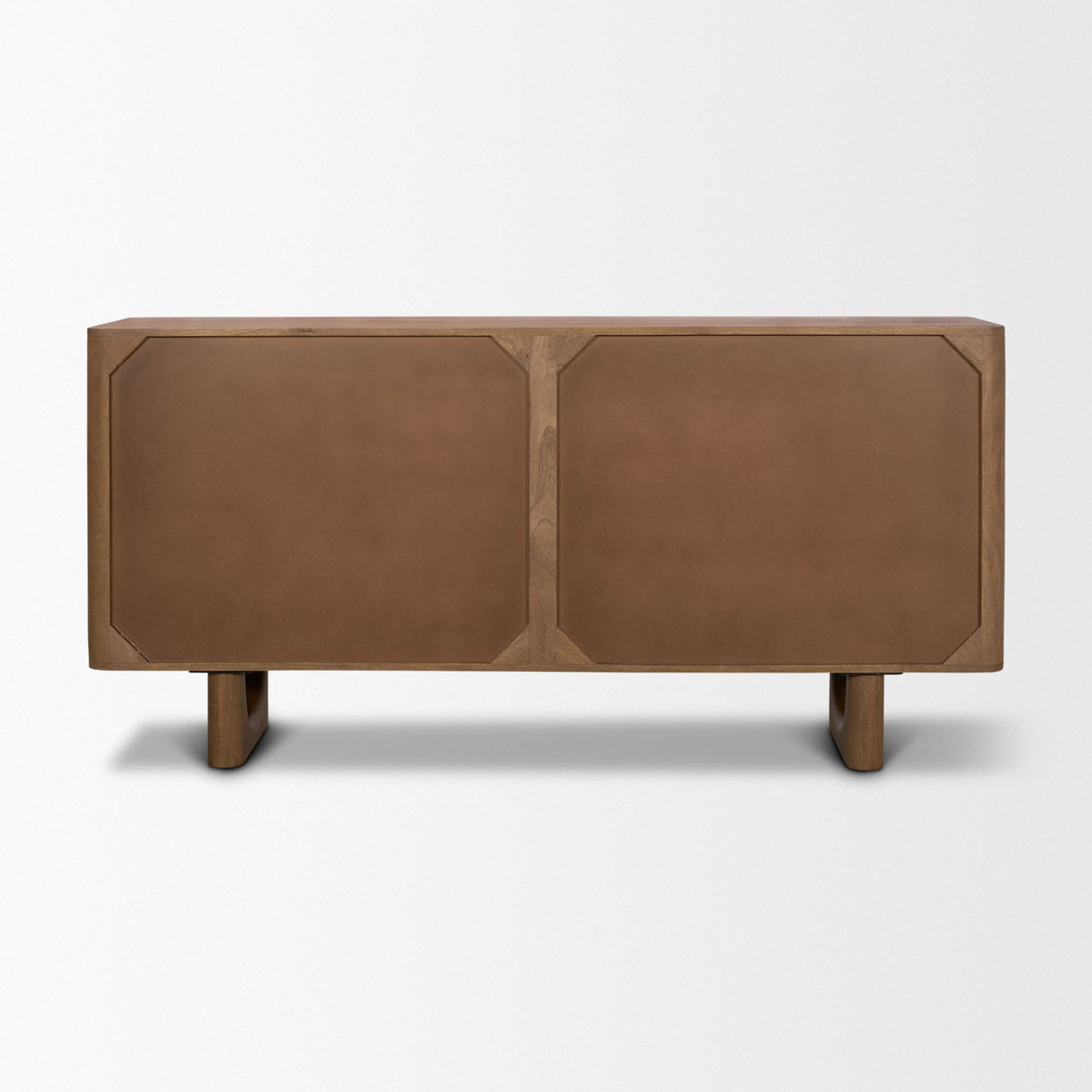 Wexlan Solid Wood w/ Leather Weave 4 Door Closed Sideboard-Sideboards & Buffets-DECOROLALA