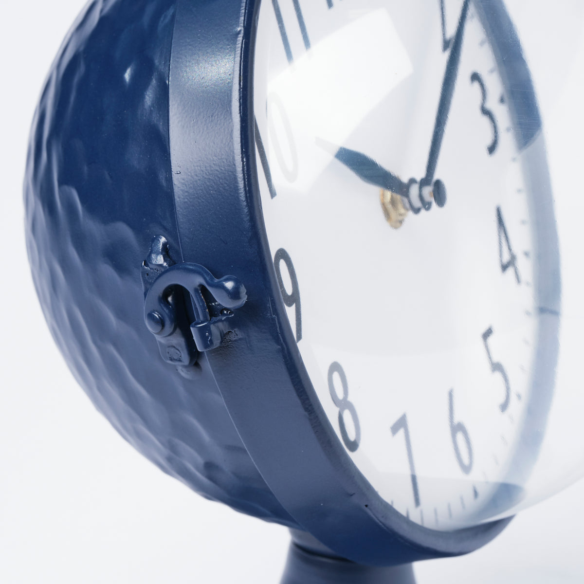 Weymouth Blue Metal Glass Dome Table Clock-Table Clocks-DECOROLALA