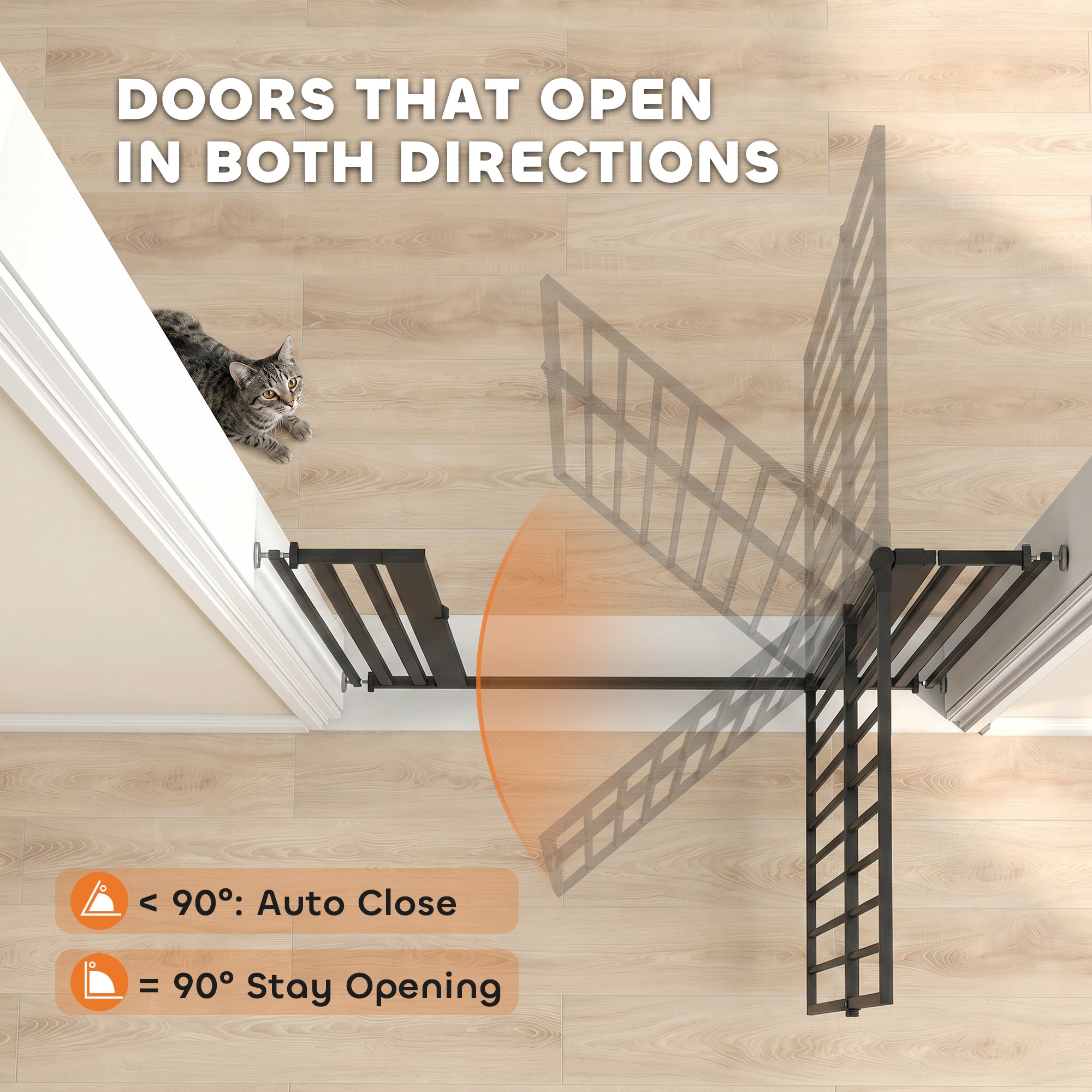 55" Extra Tall Pet Gate 30-41" Wide Adjustable Baby Gate Pressure Mounted for Doorways, Hallways, Stairs