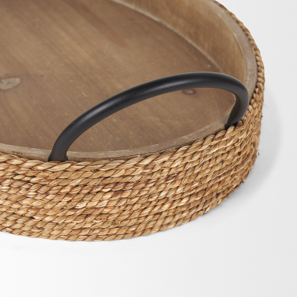 Wheaton Light Brown Wood w/ Natural Jute Serving Trays-Trays-DECOROLALA