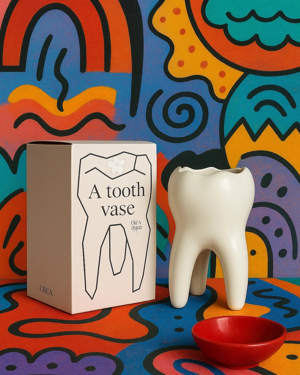 Whimsical Tooth-Shaped Vase-Vase-DECOROLALA