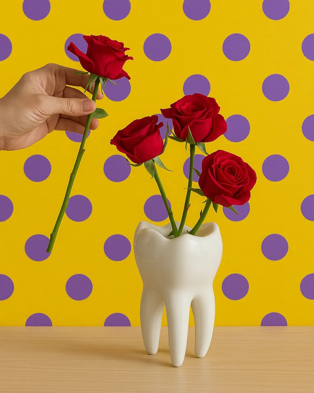 Whimsical Tooth-Shaped Vase-Vase-DECOROLALA