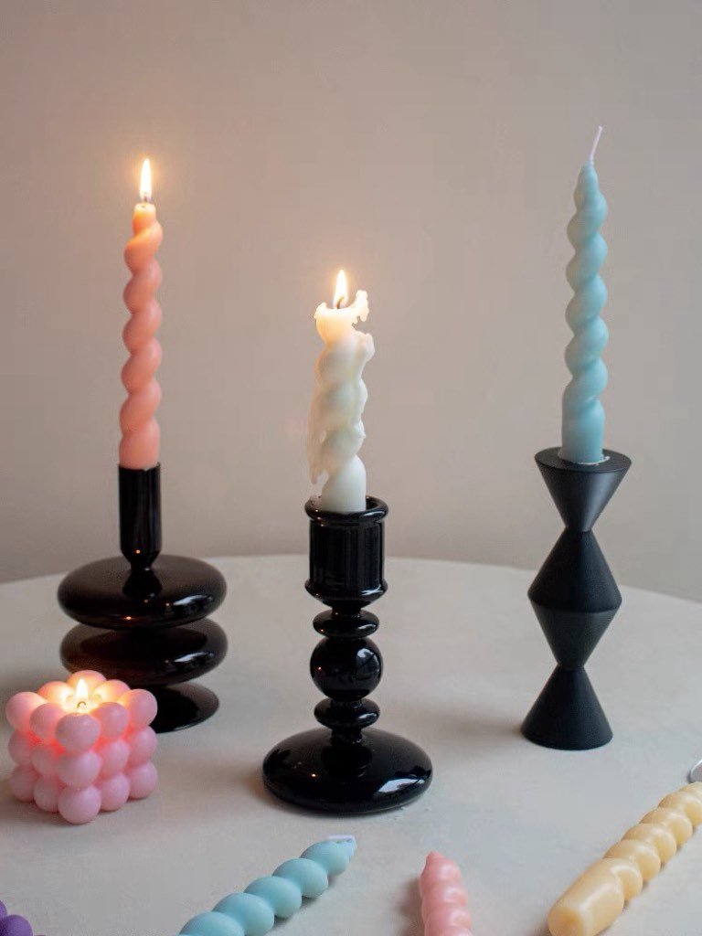 Whimsical Twisty Soy Wax Decorative Candles Set Of 7 Pcs ( $6.1 Each )-Candle-DECOROLALA