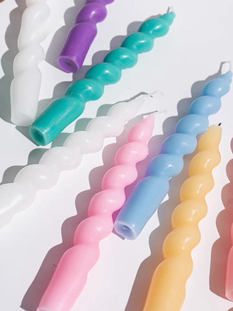 Whimsical Twisty Soy Wax Decorative Candles Set Of 7 Pcs ( $6.1 Each )-Candle-DECOROLALA