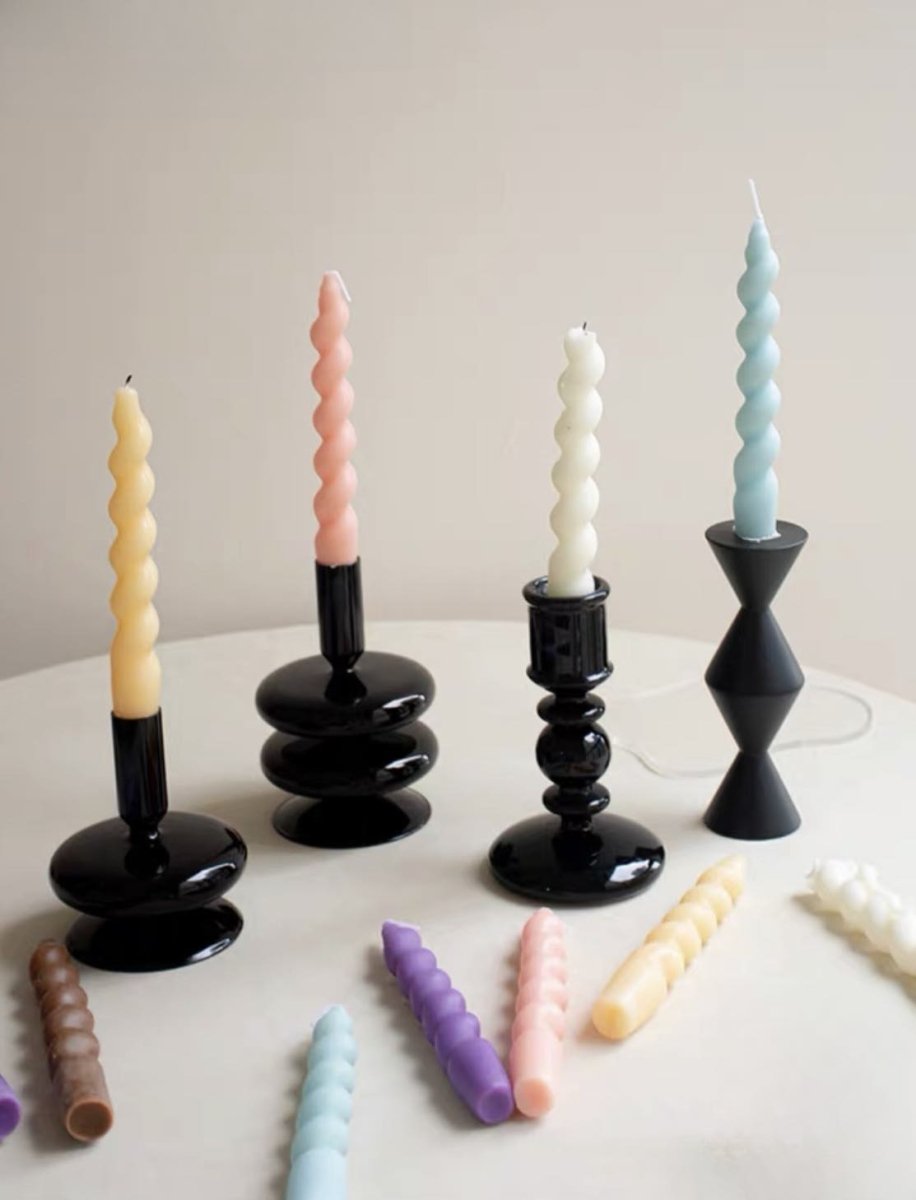 Whimsical Twisty Soy Wax Decorative Candles Set Of 7 Pcs ( $6.1 Each )-Candle-DECOROLALA