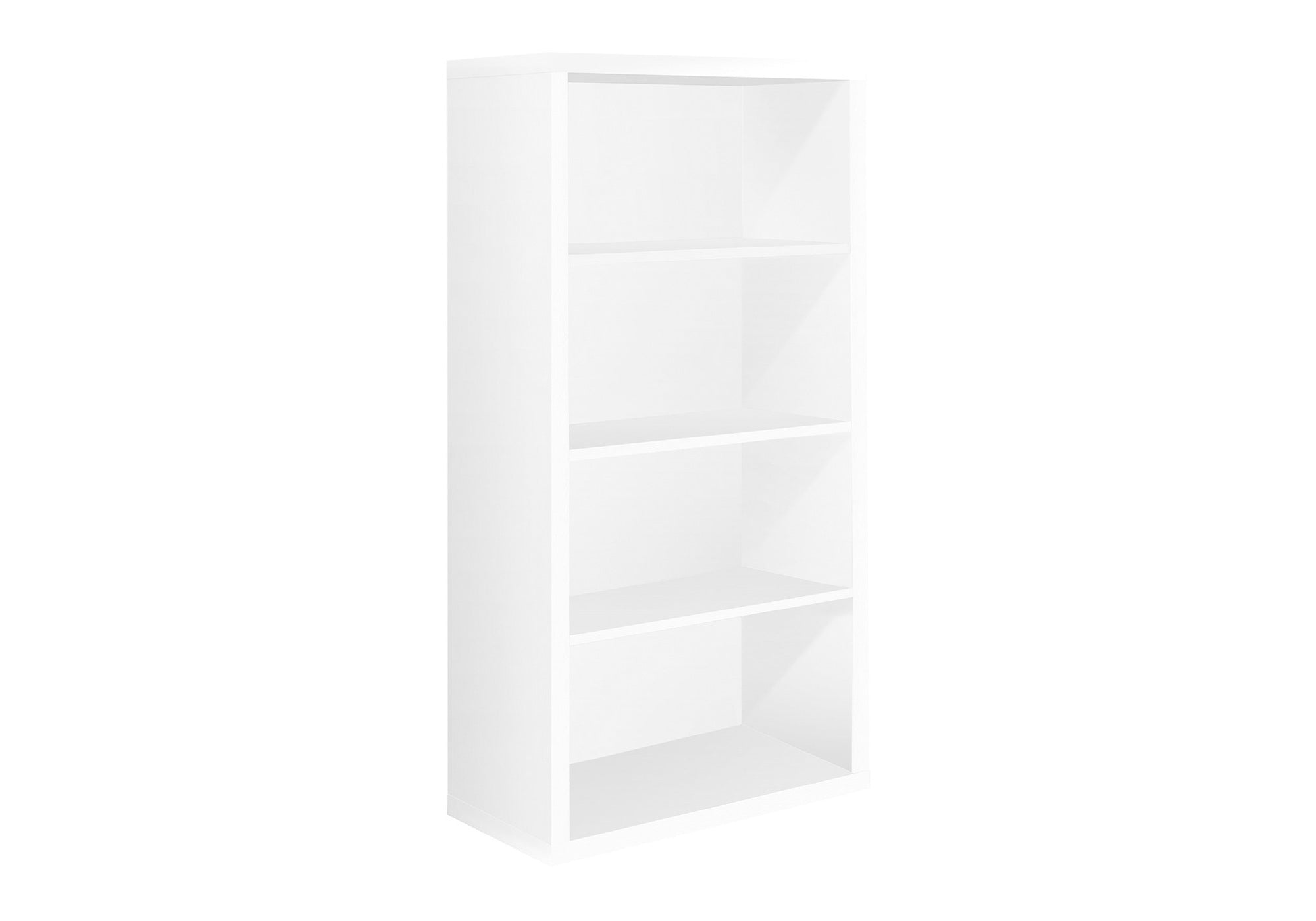 White 48"H Bookcase With 4 Adjustable Shelves-Computer Desk-DECOROLALA