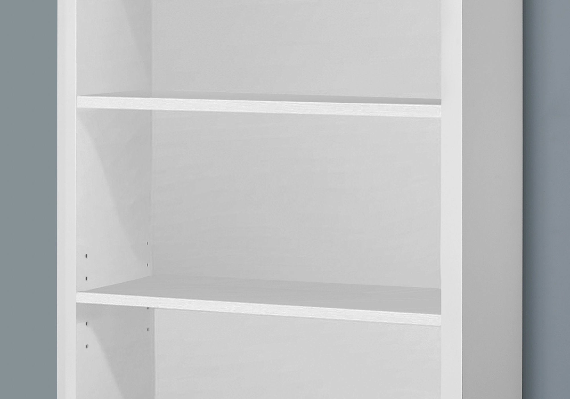 White 48"H Bookcase With 4 Adjustable Shelves-Computer Desk-DECOROLALA