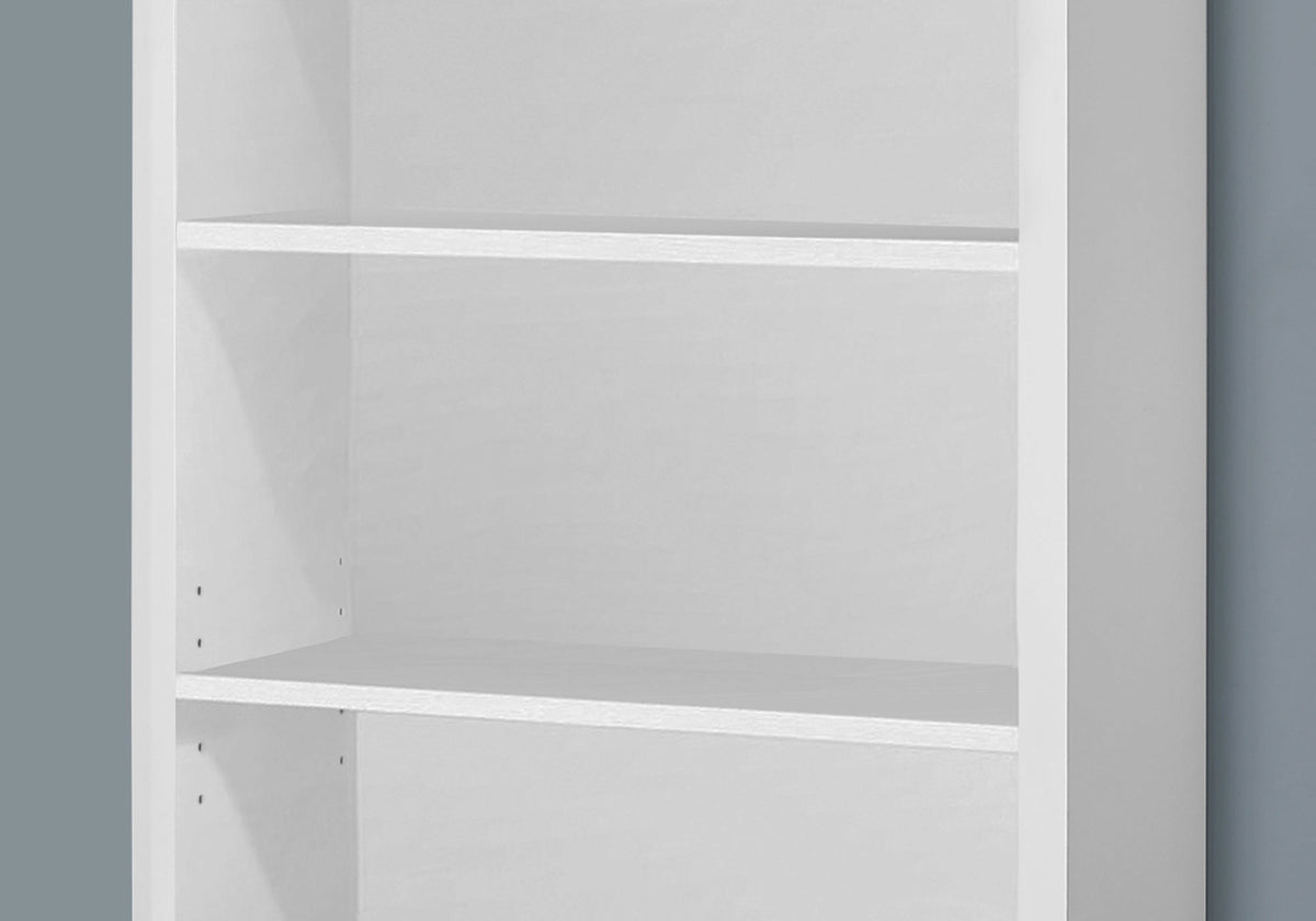 White 48"H Bookcase With 4 Adjustable Shelves-Computer Desks-DECOROLALA